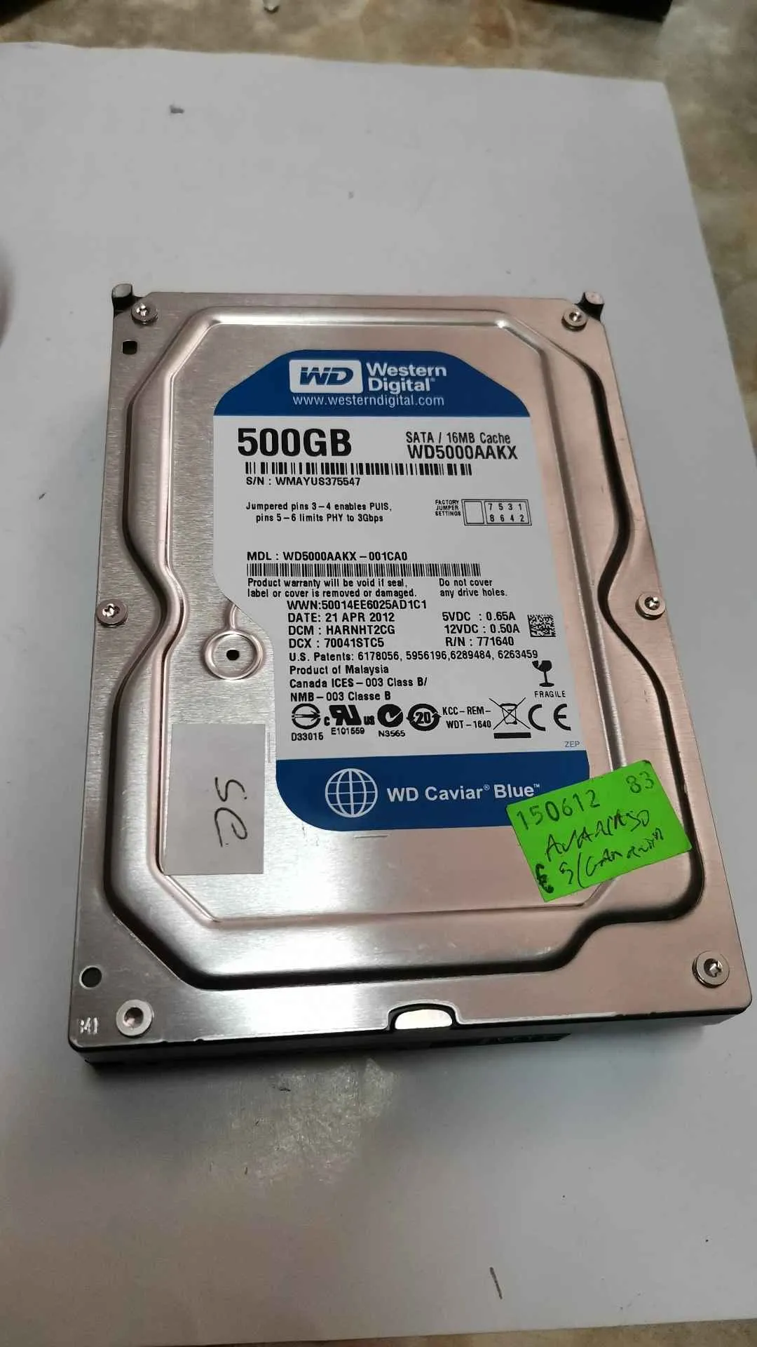 WD5000AAKX-001CA0