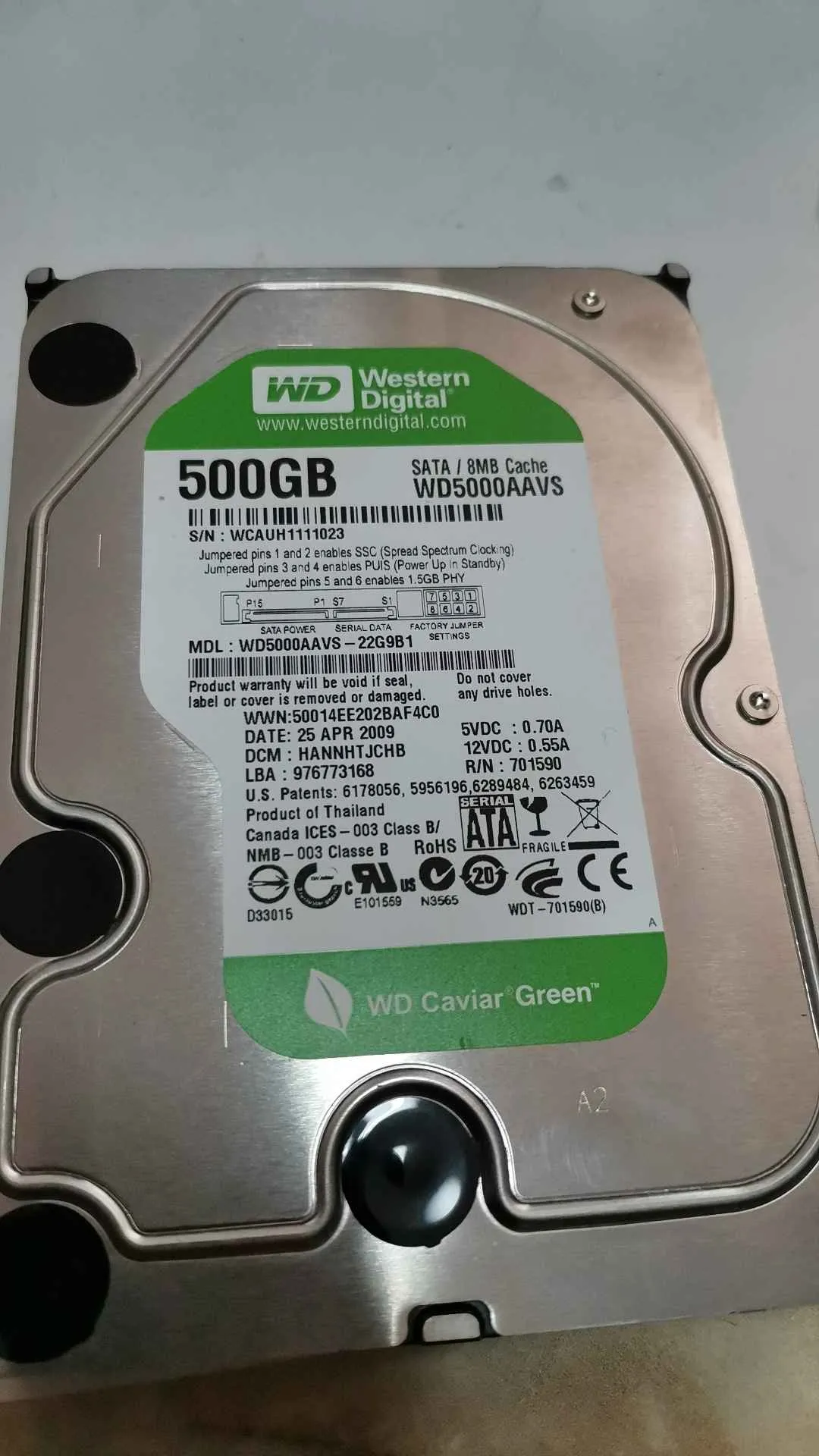 WD5000AAVS-22G9B1