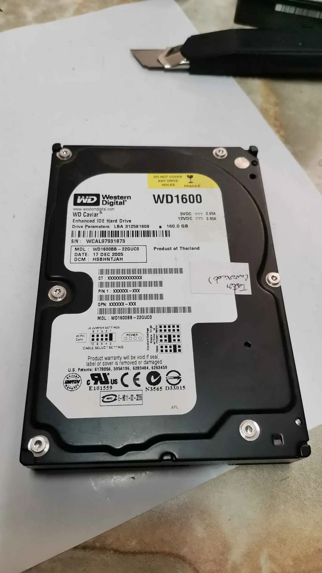 WD1600BB-22GUC0