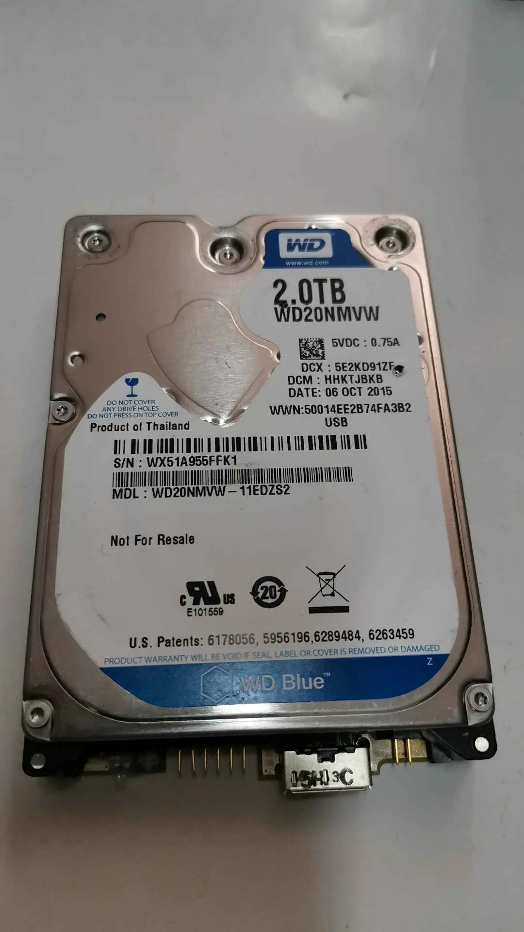 Western Digital WD20NMVW-11EDZS2 S/N WX51A955FFK1