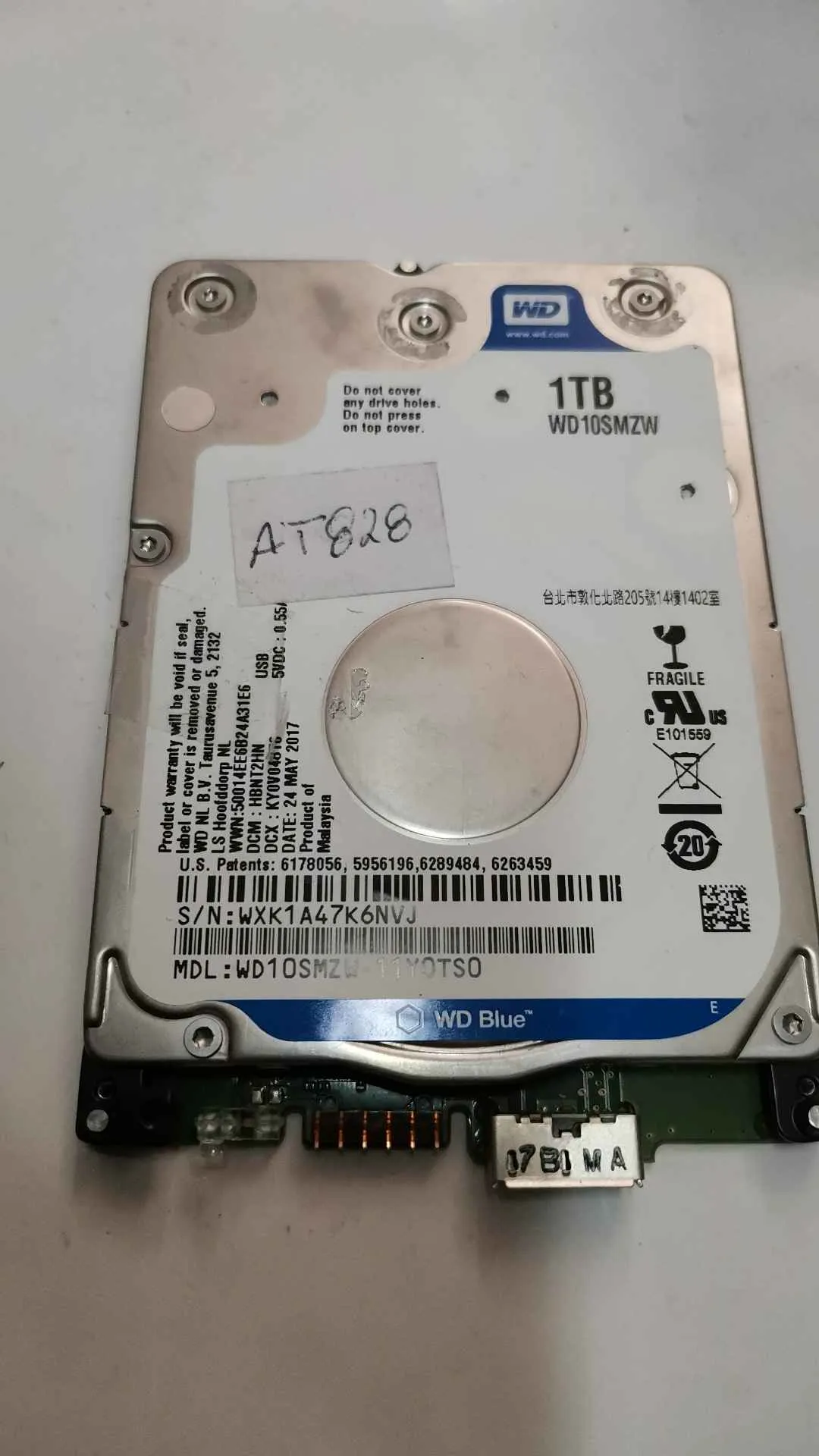 Western Digital WD10SMZW-11Y0TS0 S/N WXK1A47K6NVJ
