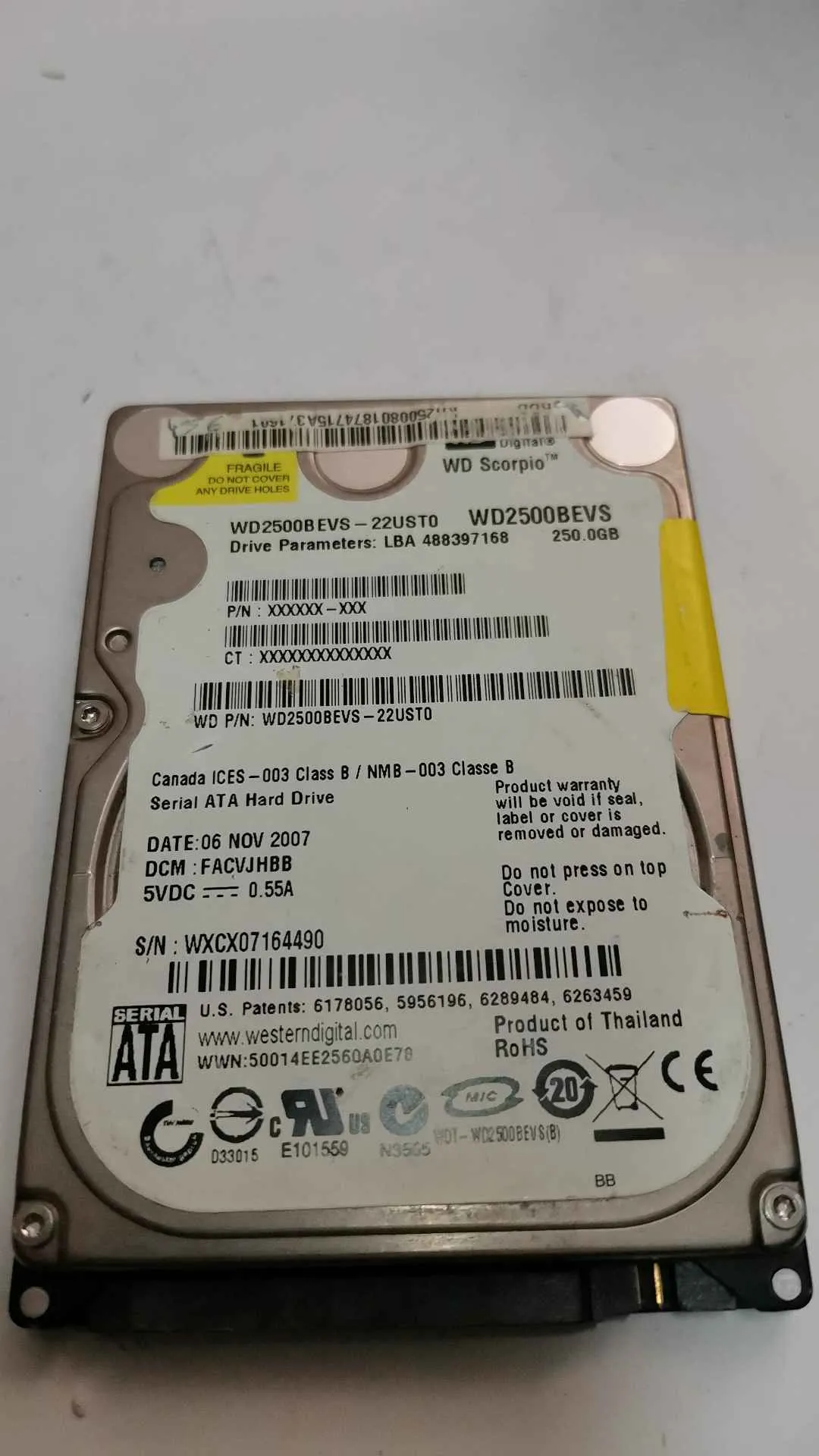 WD2500BEVS-22UST0