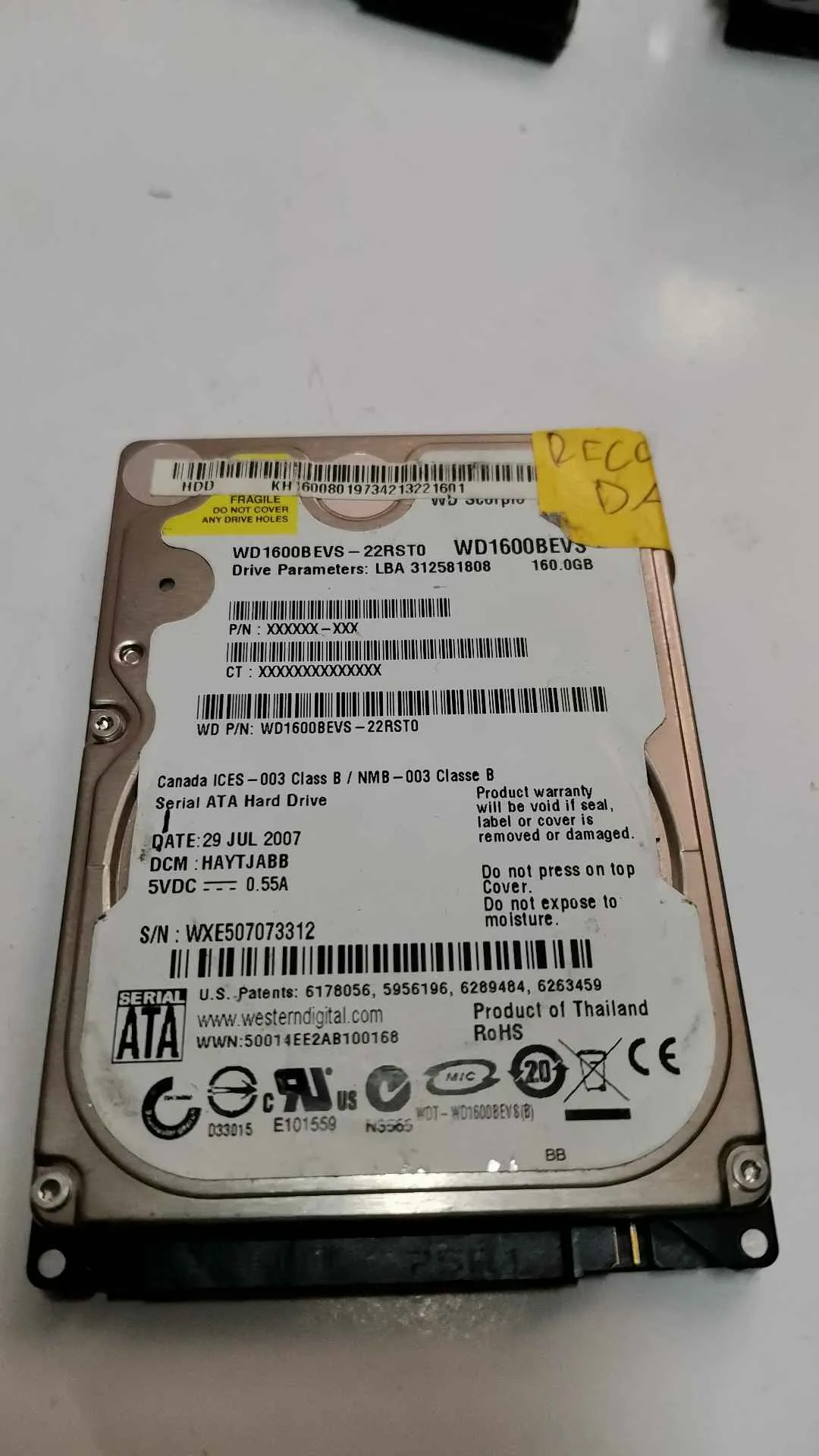 WD1600BEVS-22RST0