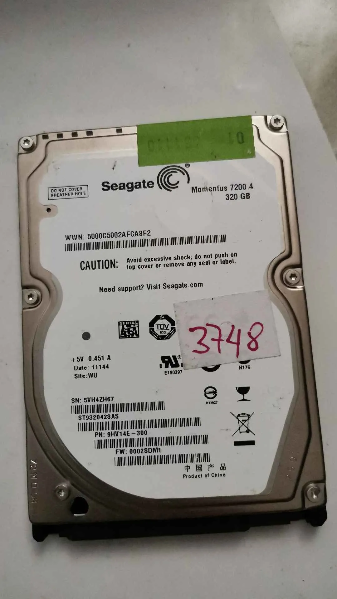 Seagate ST9320423AS S/N 5VH4ZH67