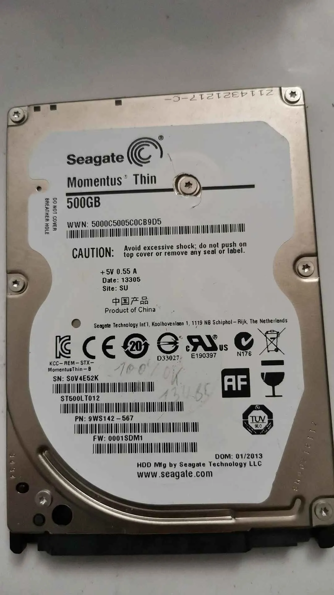 Seagate ST500LT012 S/N S0V4E52K