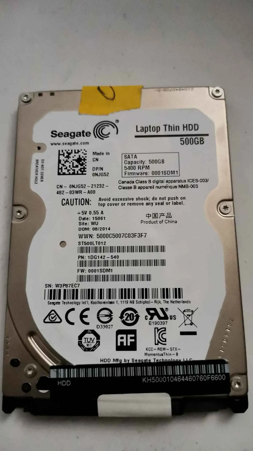 Seagate ST500LT012 S/N W3P87EC7