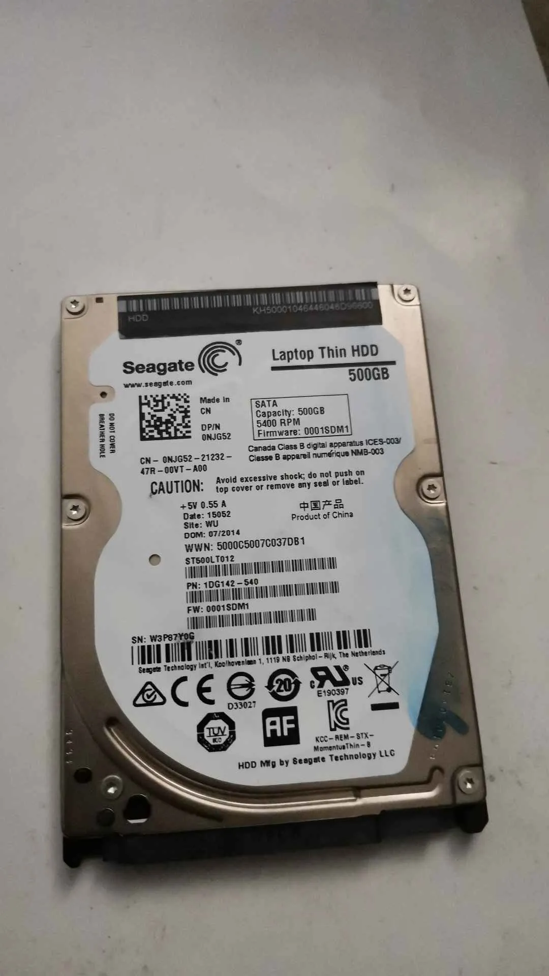 Seagate ST500LT012 S/N W3P87Y0G