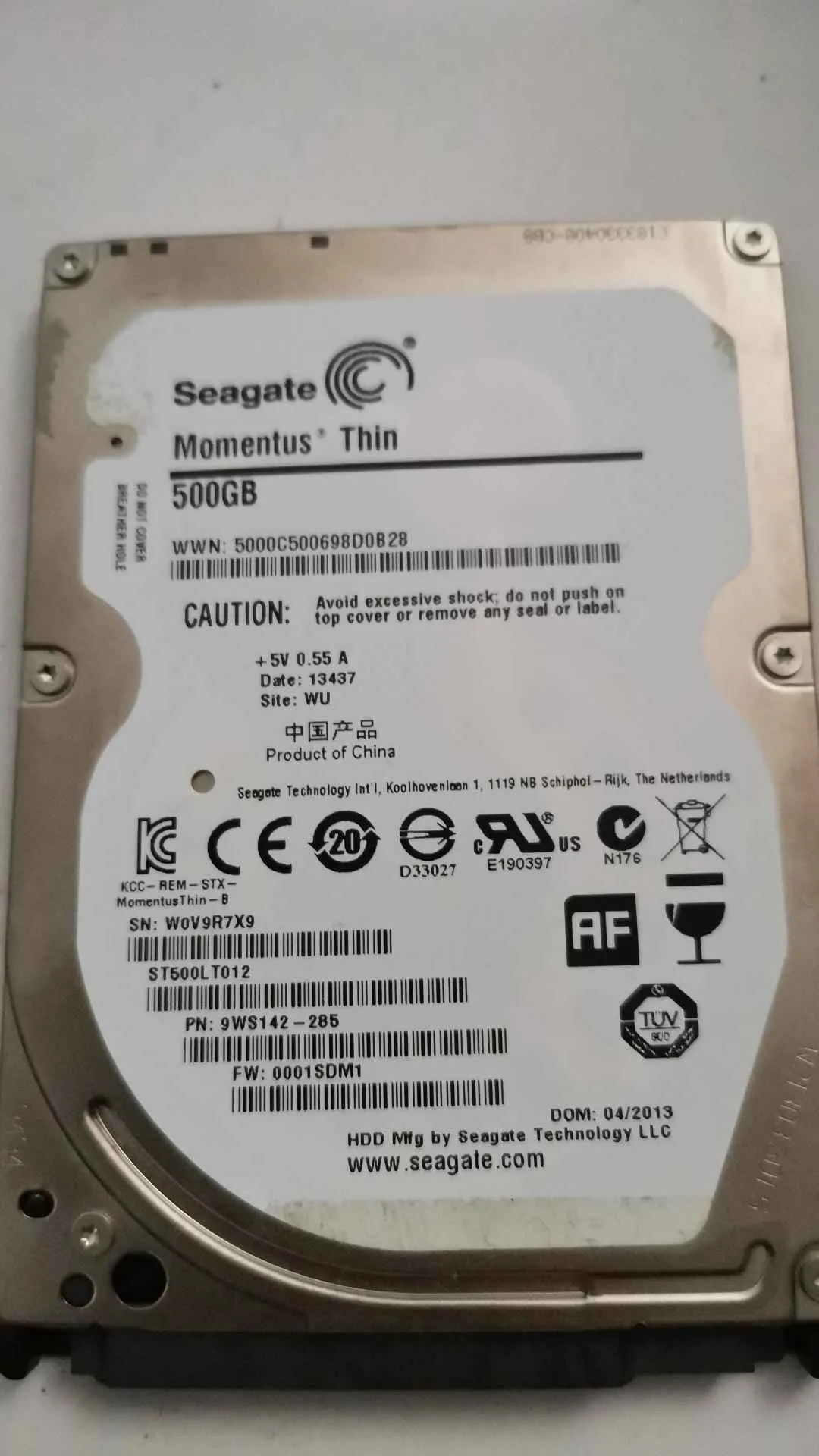 Seagate ST500LT012 S/N W0V9R7X9