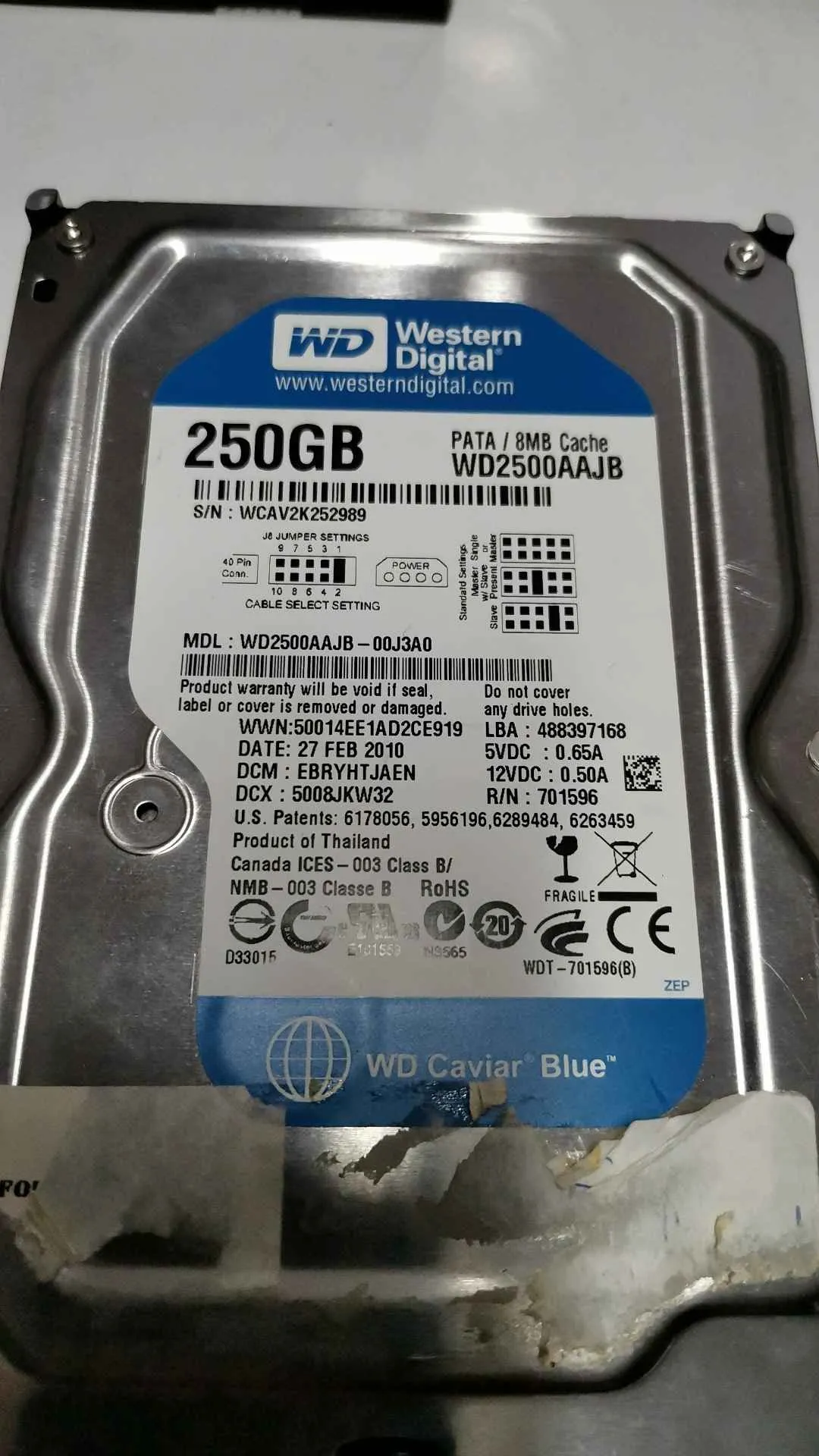 WD2500AAJB-00J3A0