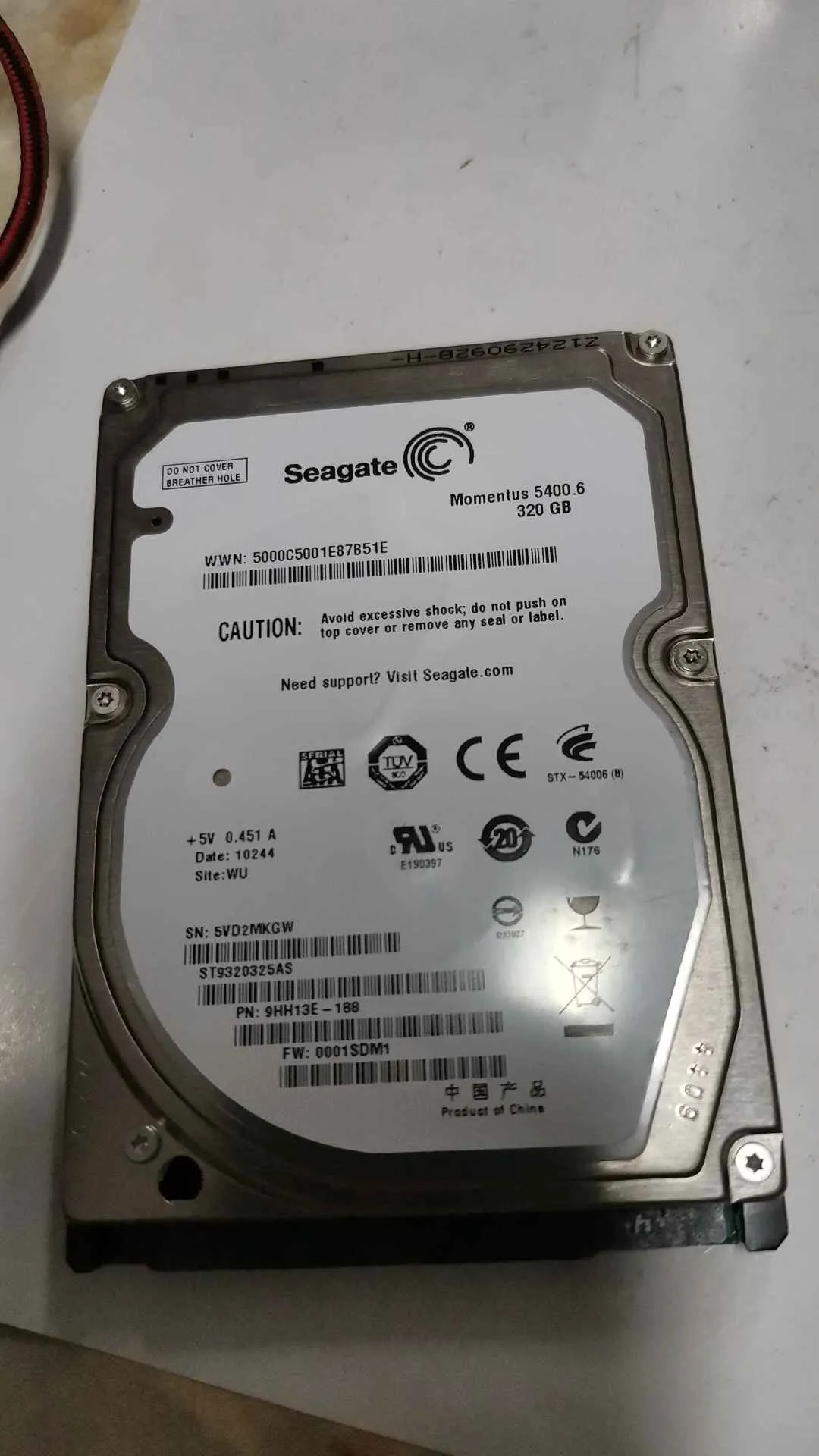 Seagate ST9320325AS S/N 5VD2MKGW