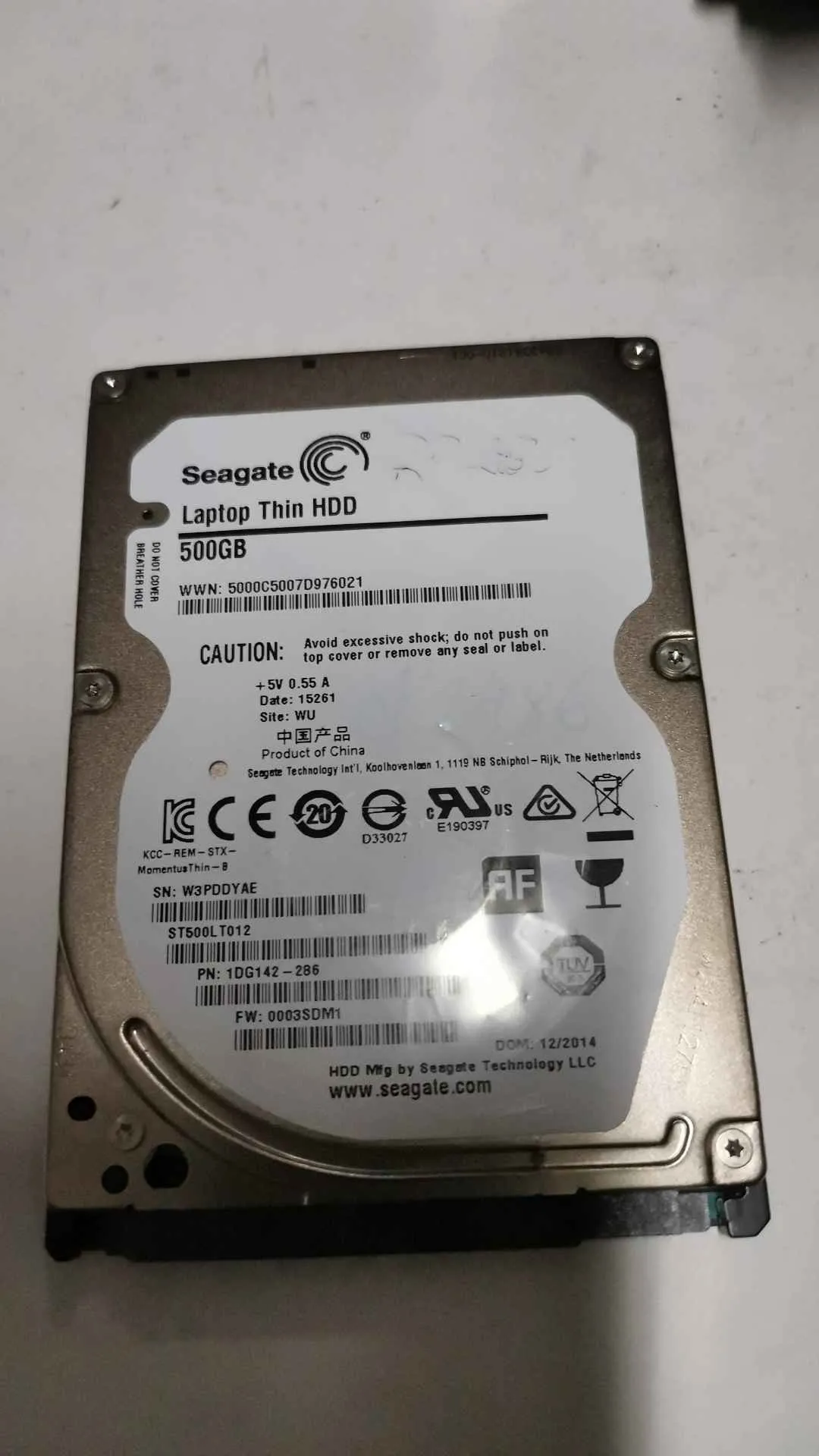 Seagate ST500LT012 S/N W3PDDYAE