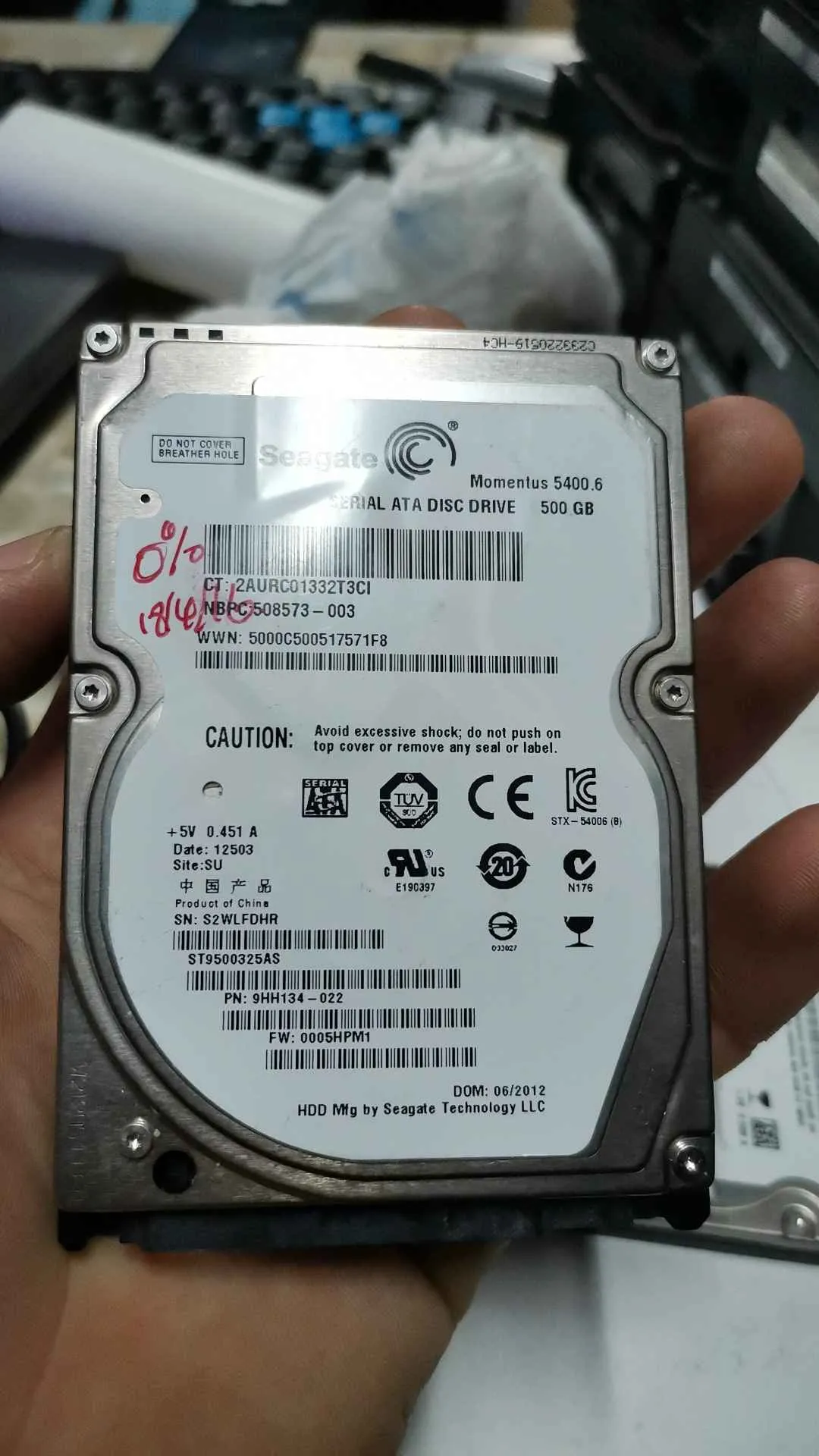 Seagate ST9500325AS S/N S2WLFDHR