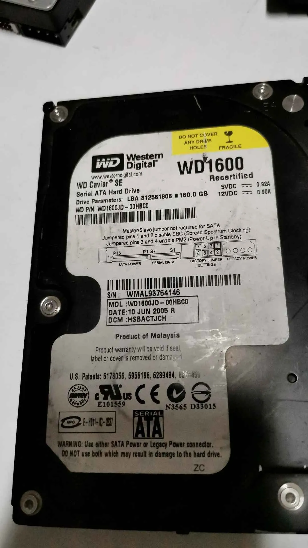 WD1600JD-00HBC0