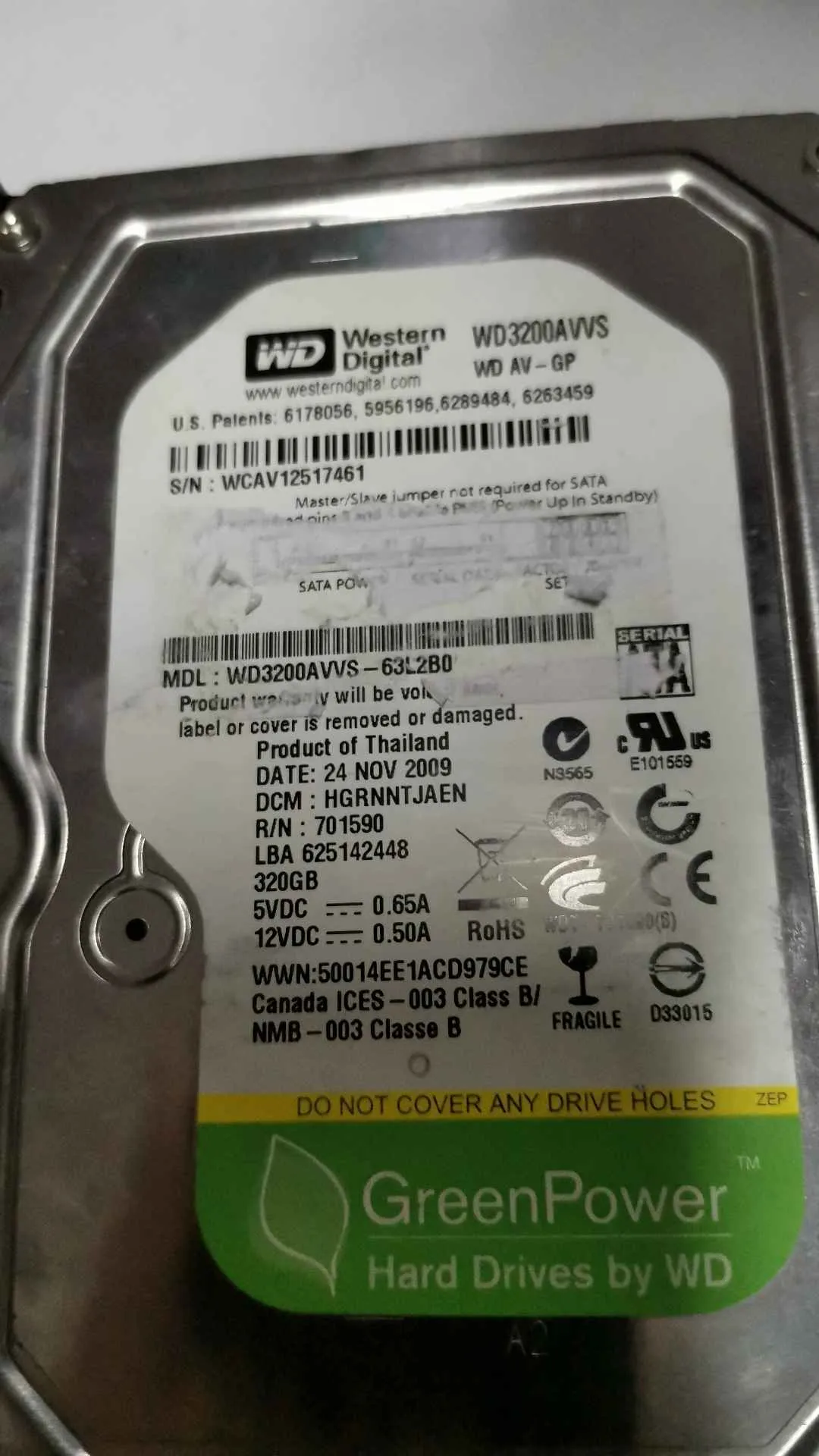 WD3200AVVS-63L2B0