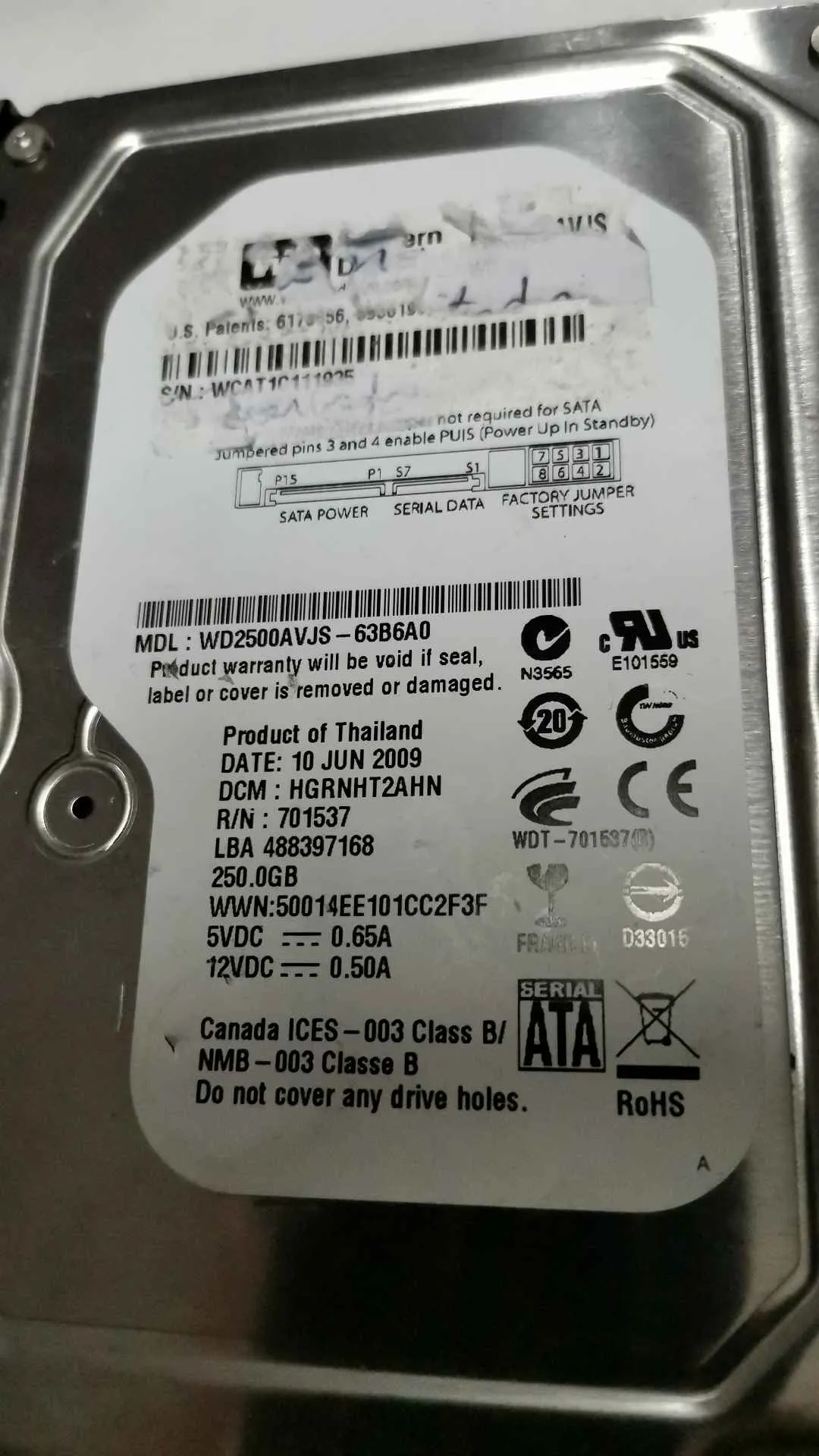 WD2500AVJS-63B6A0
