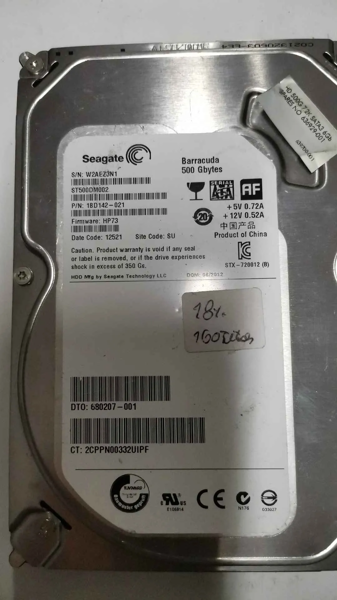 Seagate ST500DM002 S/N W2AEZ3N1