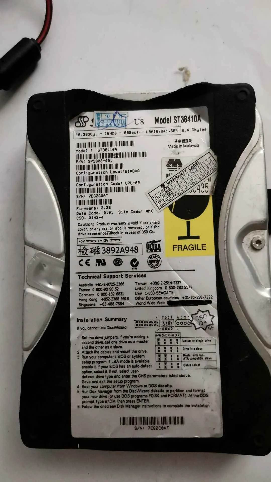 Seagate ST38410A S/N 7EG2C0AT