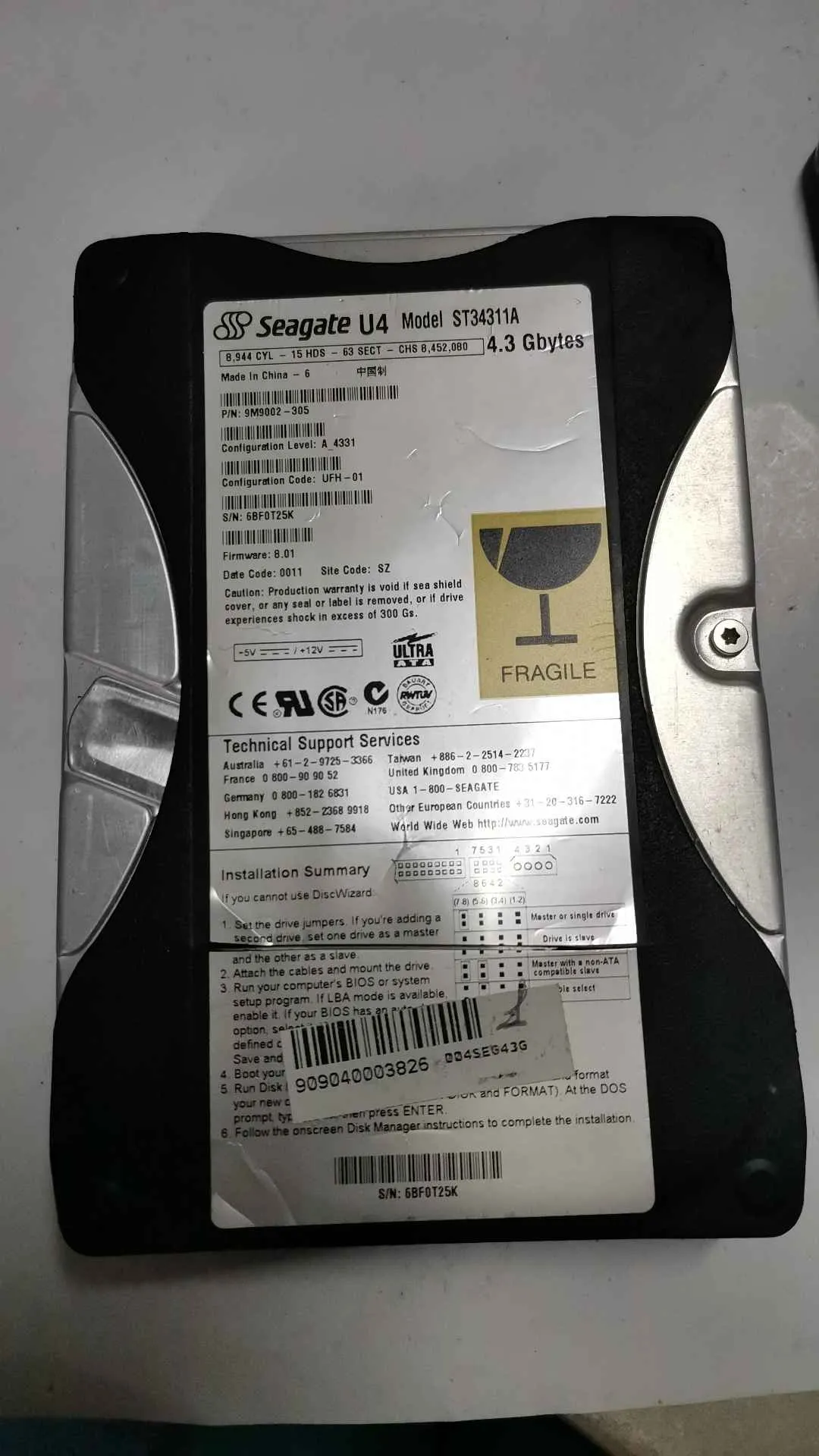 Seagate ST34311A S/N 6BF0T25K