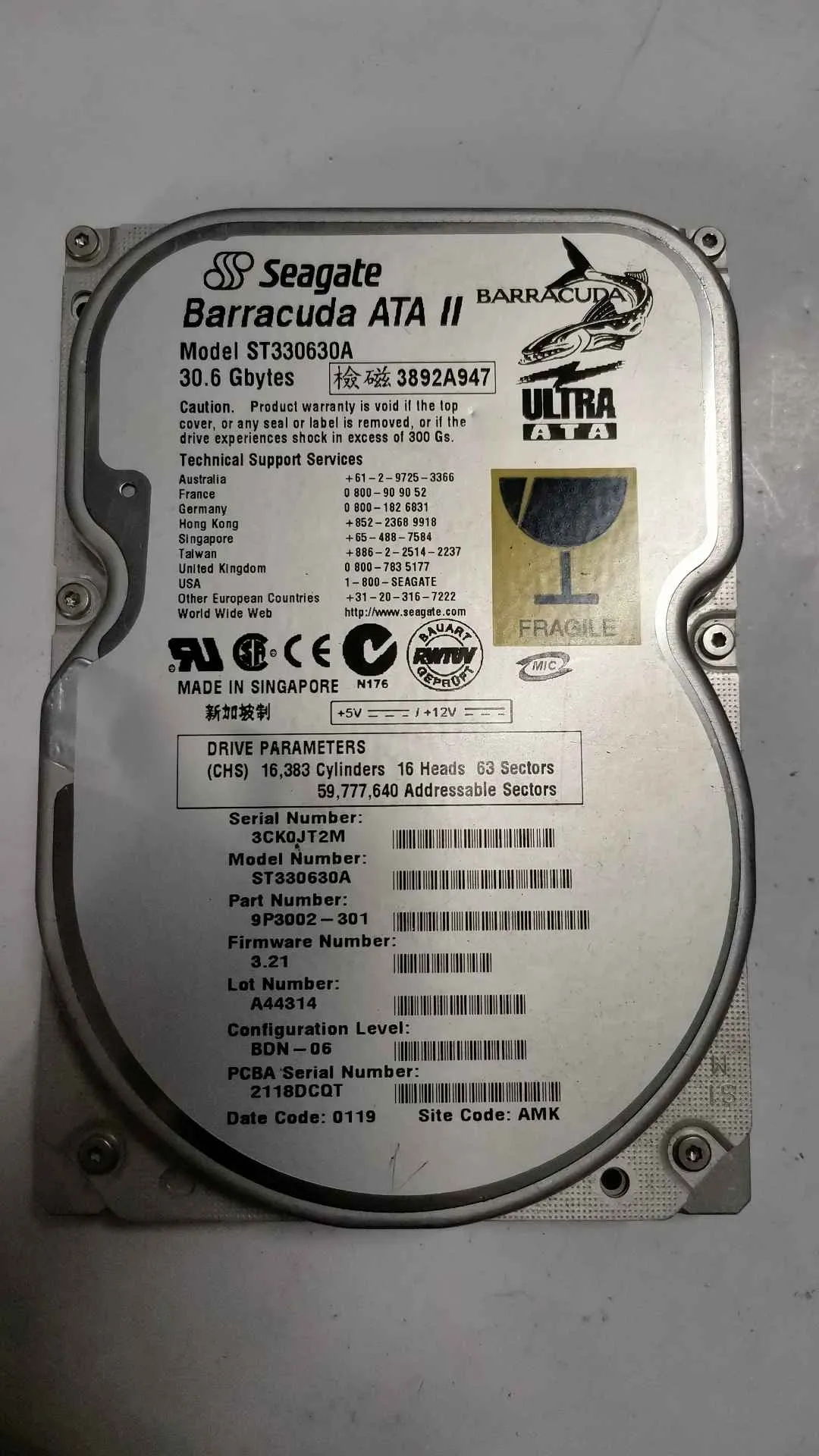 Seagate ST330630A S/N 3CK0JT2M