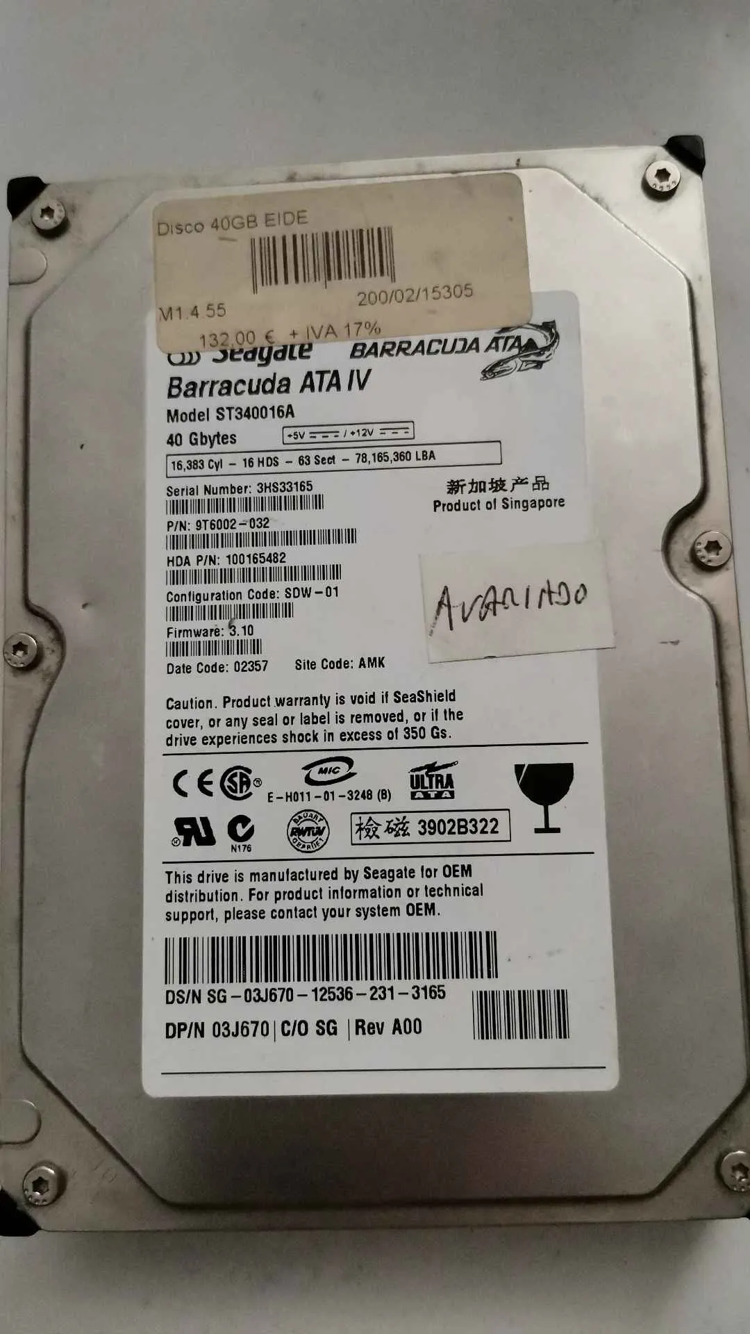 ST340016A