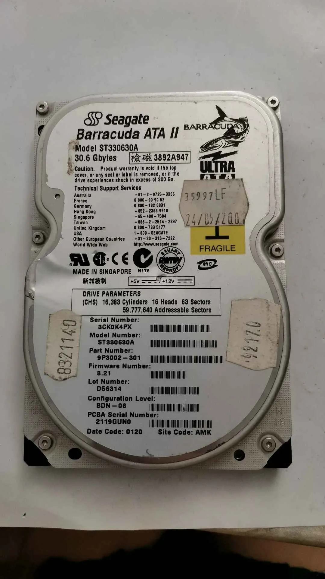 Seagate ST330630A S/N 3CK0K4PX