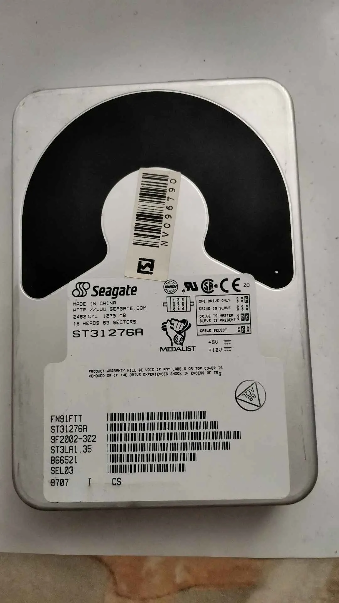 Seagate ST31276A S/N 9F2002-302