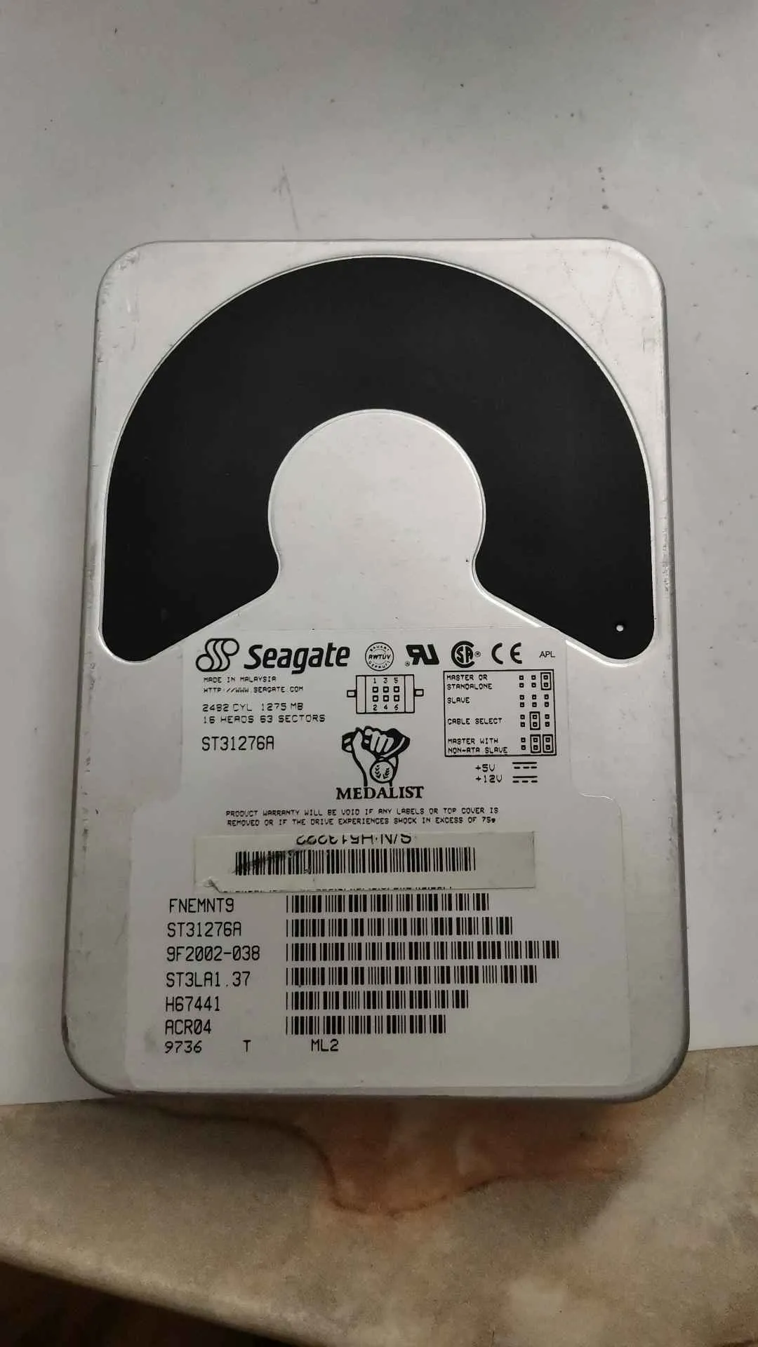 Seagate ST31276A S/N 9F2002-038