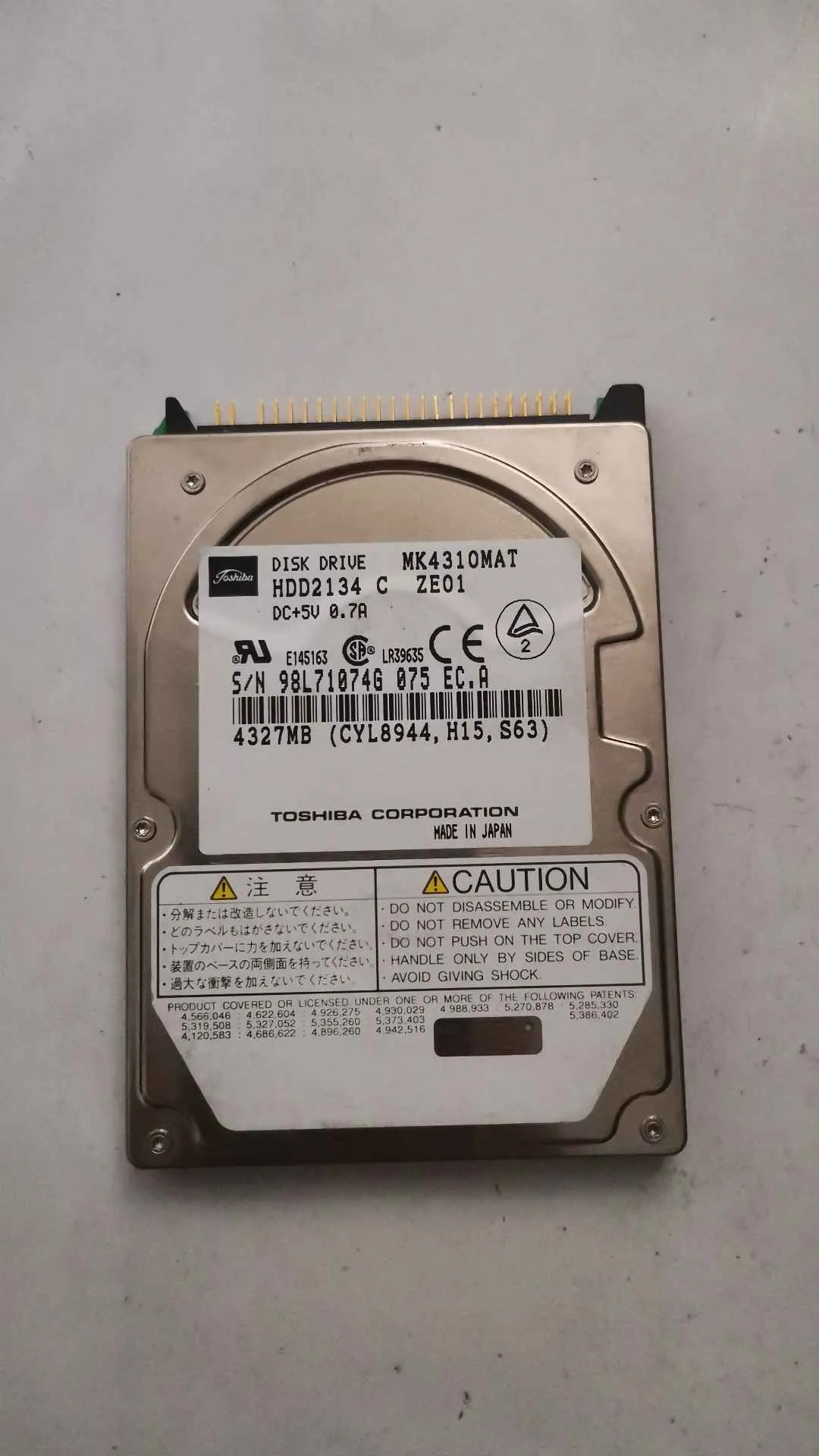 Toshiba MK4310MAT S/N 98L71074G075