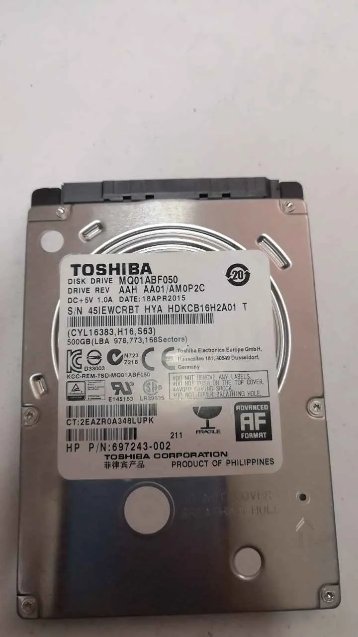 Toshiba MQ01ABF050 S/N 45IEWCRBTHYA