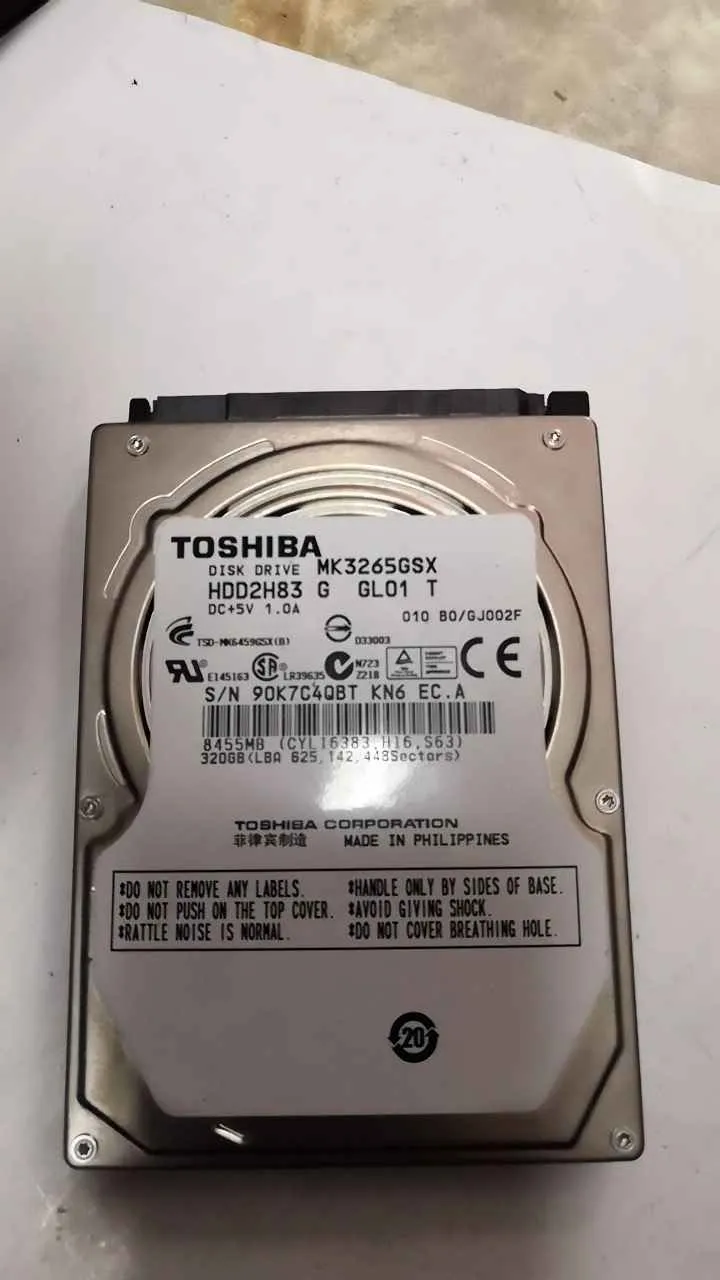 Toshiba MK3265GSX S/N 90K7C4QBTKN6