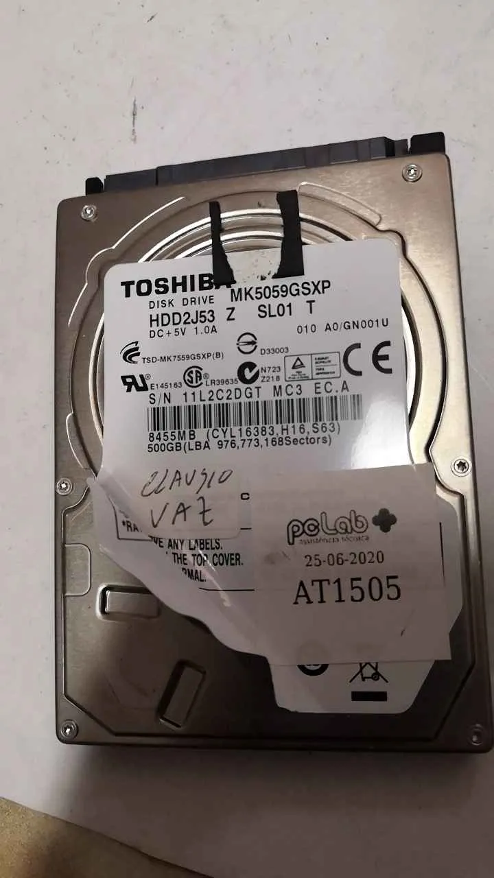Toshiba MK5059GSXP S/N 11L2C2DGTMC3