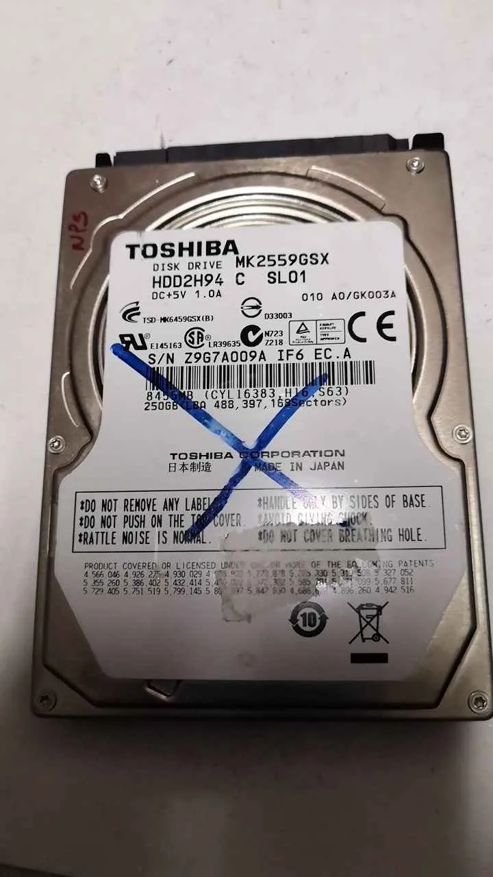Toshiba MK2559GSX S/N Z9G7AOO9A