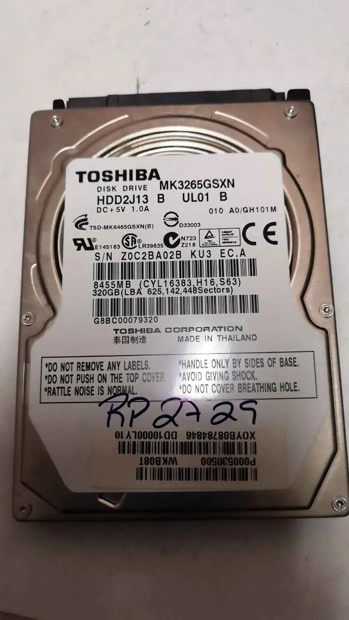 Toshiba MK3265GSXN S/N Z0C2BA02BKU3