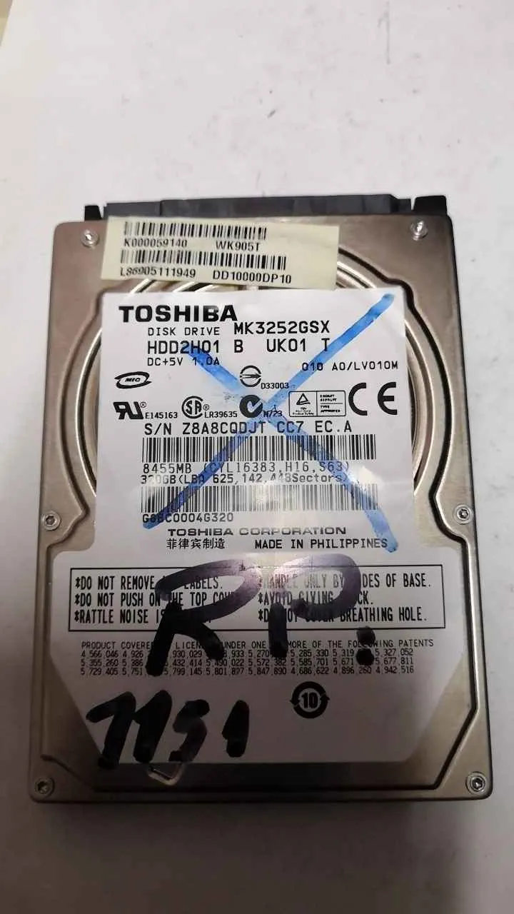 Toshiba MK3252GSX S/N Z8A8CQDJTCC7