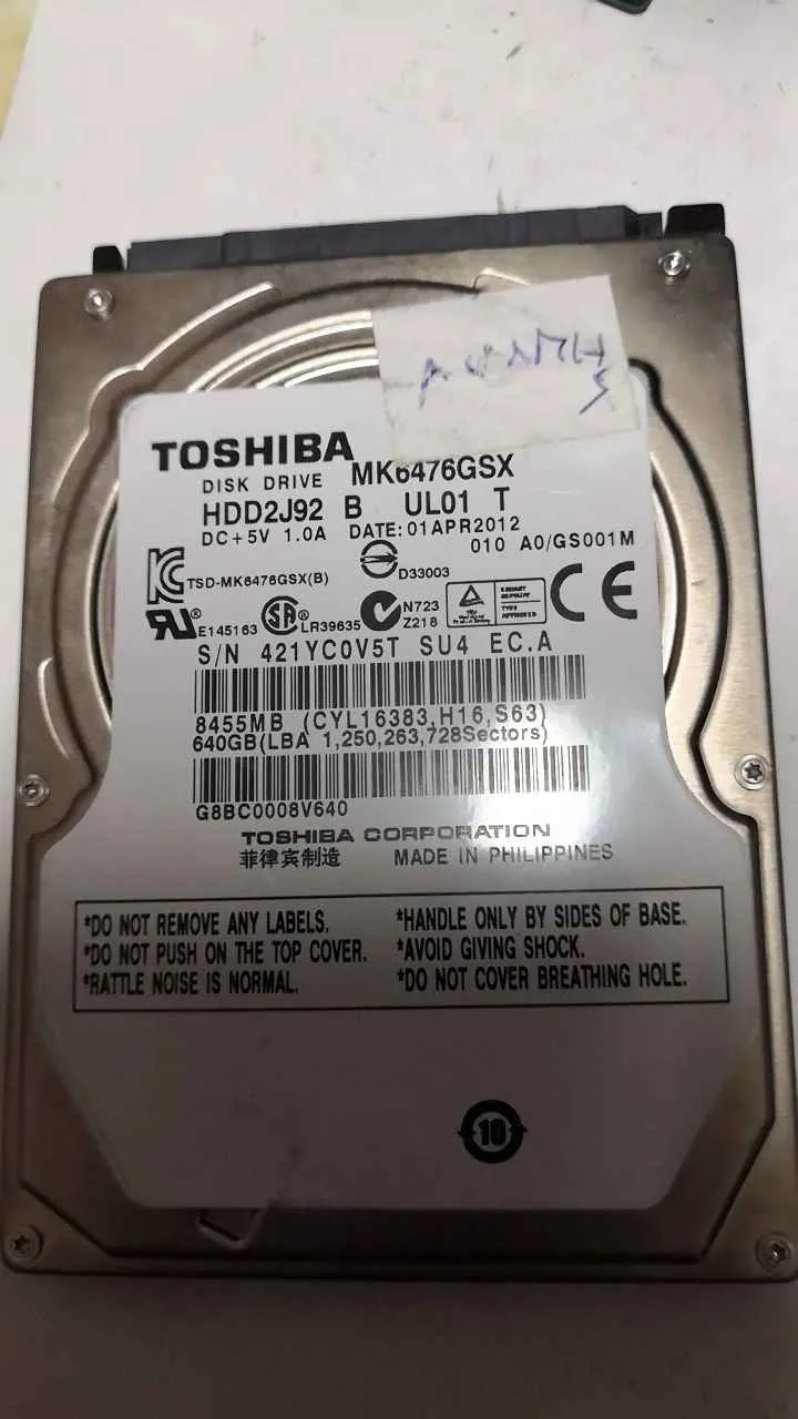 Toshiba MK6476GSX S/N 421YC0V5TSU4