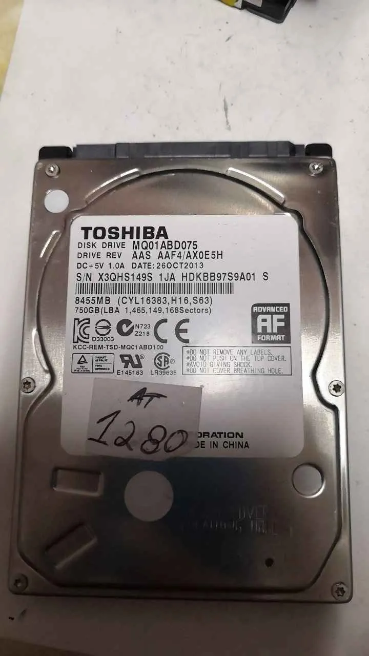 Toshiba MQ01ABD075 S/N X3QHS149S1JA
