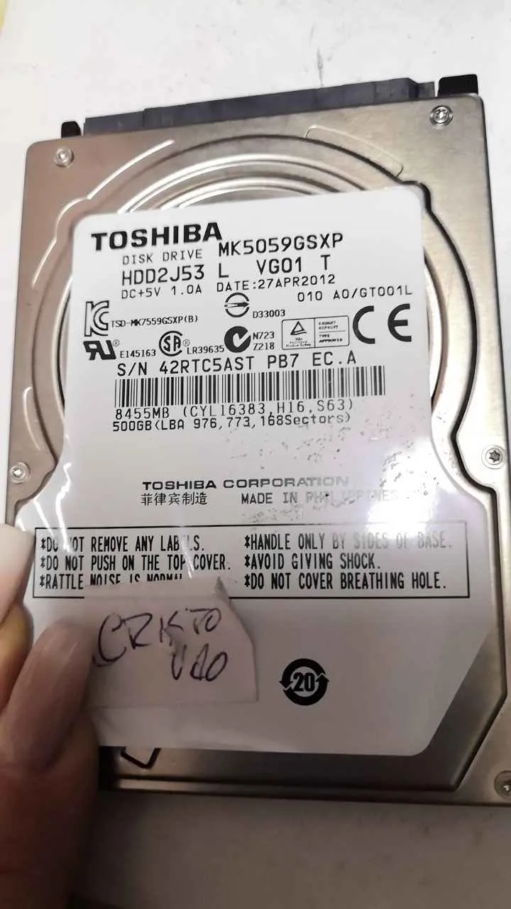 Toshiba MK5059GSXP S/N 42RTC5ASTPB7