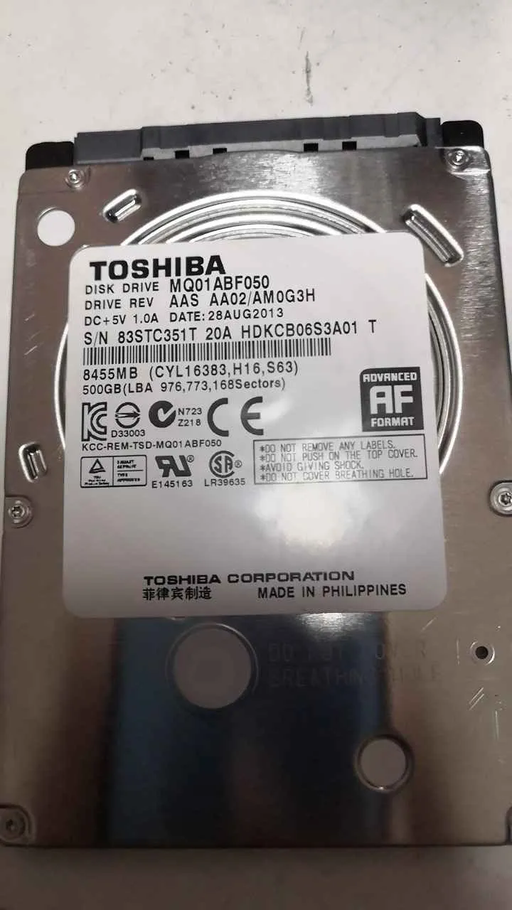 Toshiba MQ01ABF050 S/N 83STC351T20A