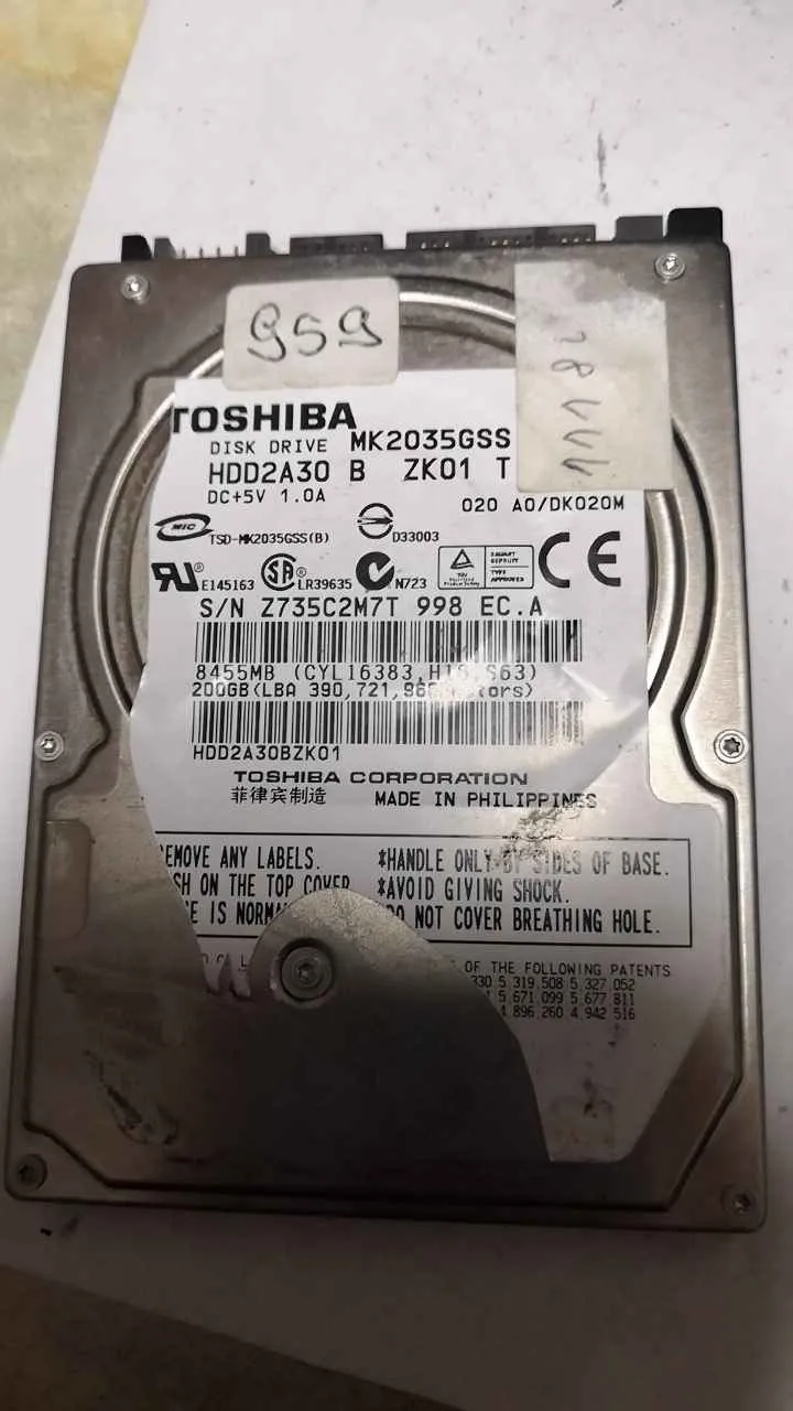 Toshiba MK2035GSS S/N Z735C2M7T998