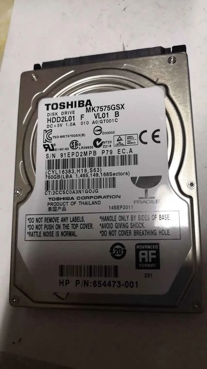 Toshiba MK7575GSX S/N 91EPD2MPBP79