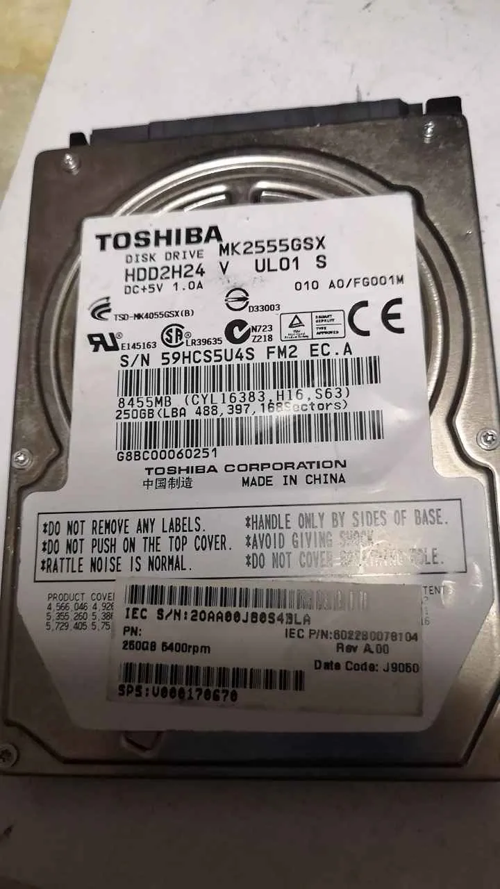 Toshiba MK2555GSX S/N 59HCS5U4SFM2