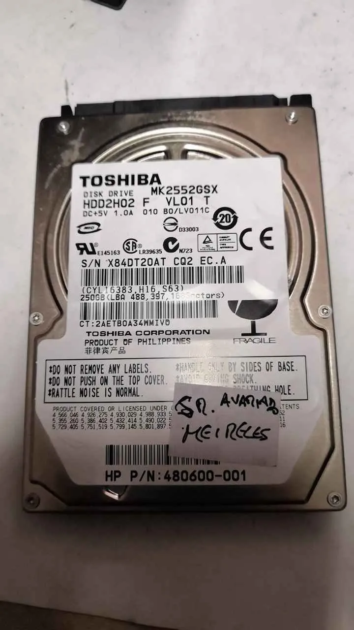Toshiba MK2552GSX S/N X84DT20ATCQ2