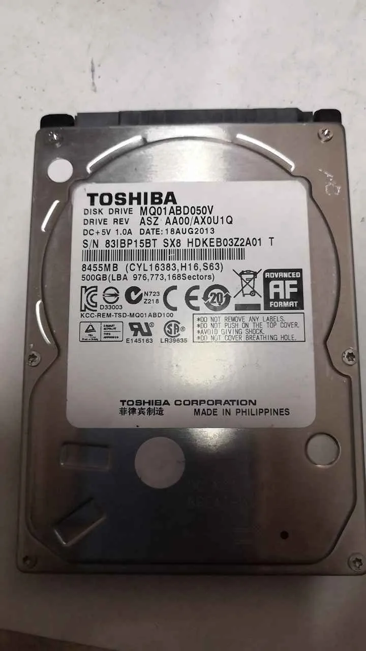 Toshiba MQ01ABD050V S/N 83IBP15BTSX8