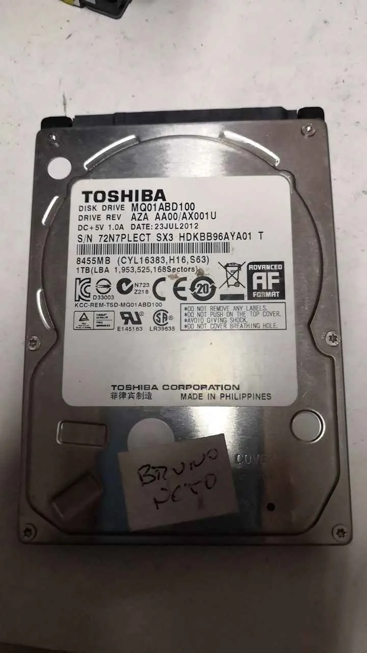 Toshiba MQ01ABD100 S/N 72N7PLECTSX3
