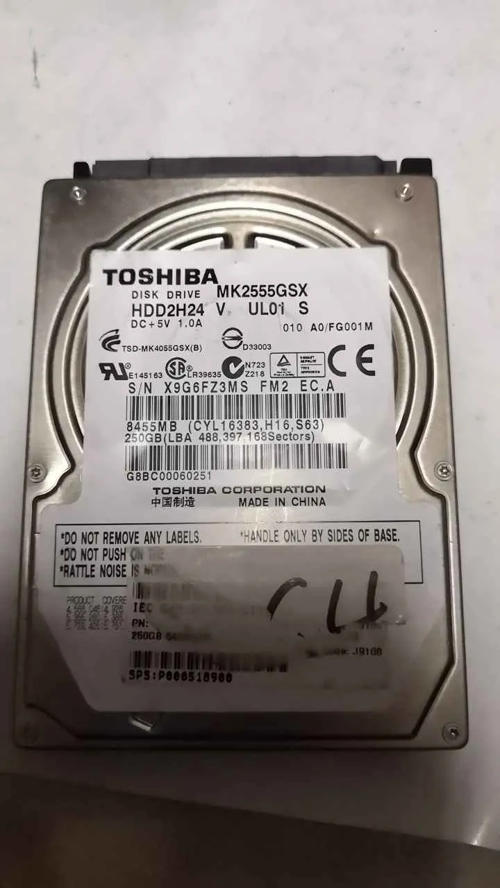 Toshiba MK2555GSX S/N X9G6FZ3MSFM2