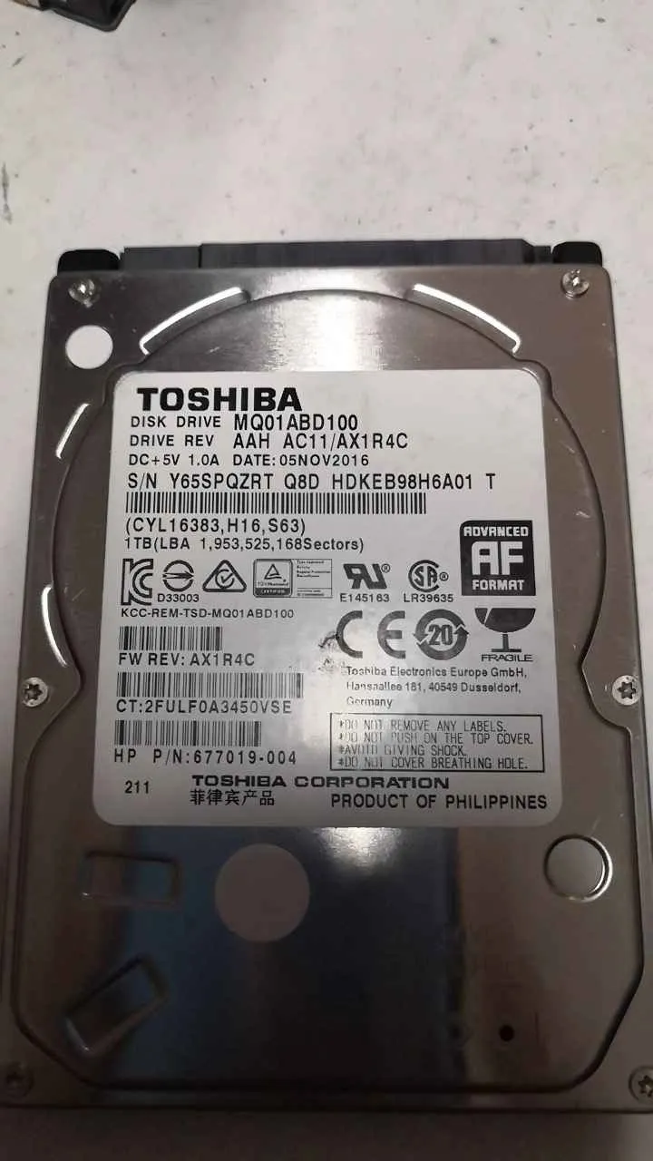 Toshiba MQ01ABD100 S/N Y65SPQZRTQ8D