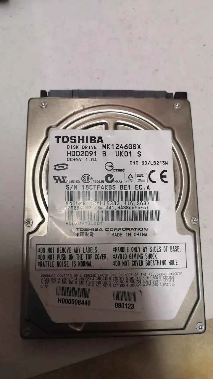 Toshiba MK1246GSX S/N 18CTF4KBSBE1
