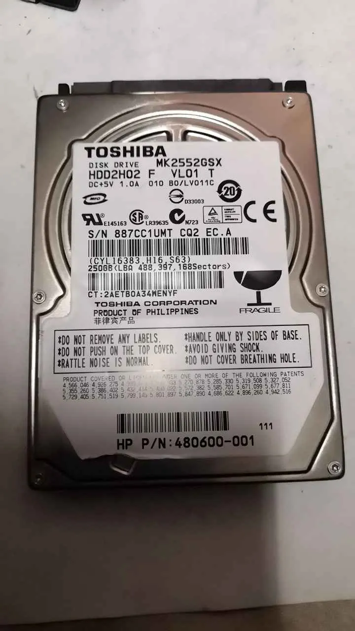 Toshiba MK2552GSX S/N 887CC1UMTCQ2