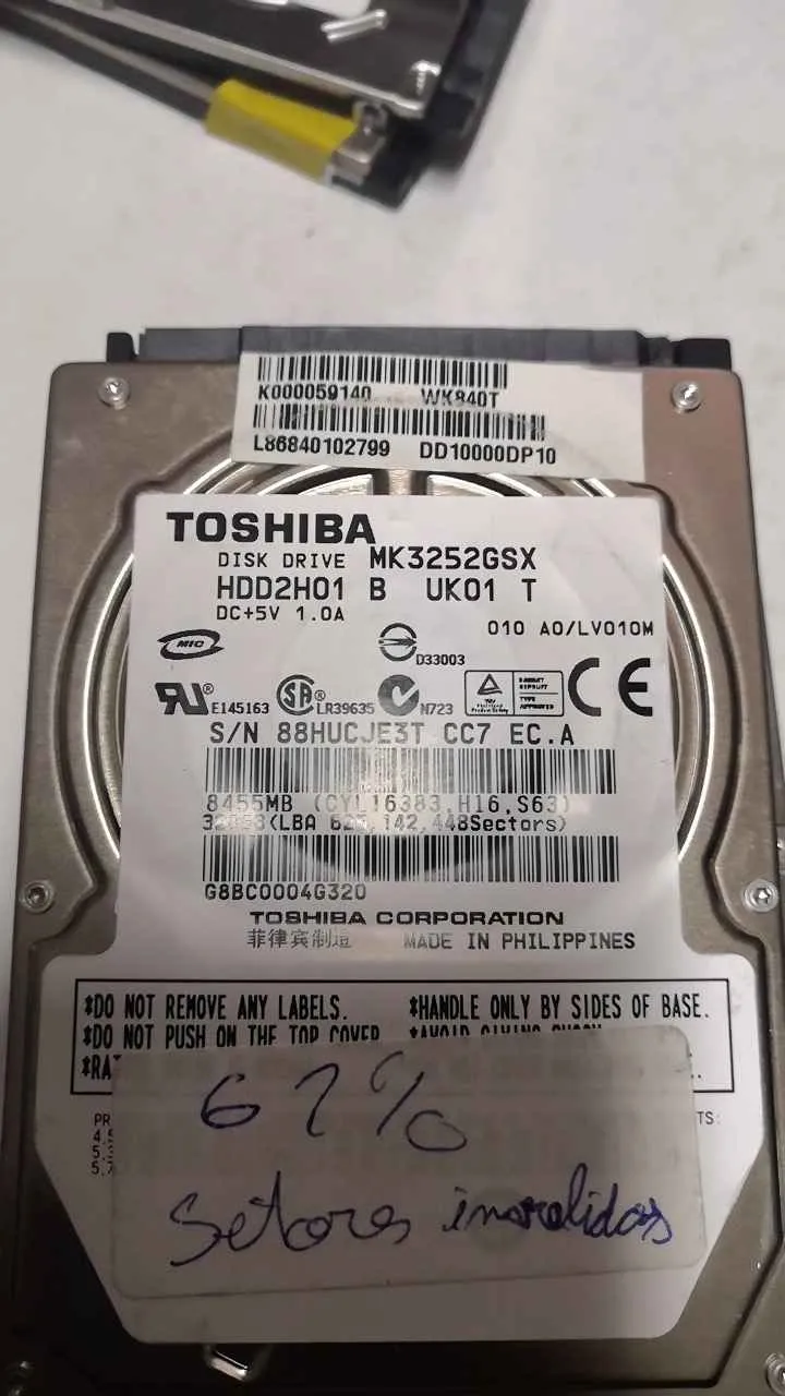 Toshiba MK3252GSX S/N 88HUCJE3TCC7