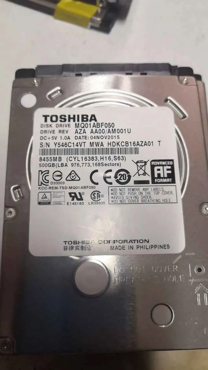 Toshiba MQ01ABF050 S/N Y546C14VTMWA